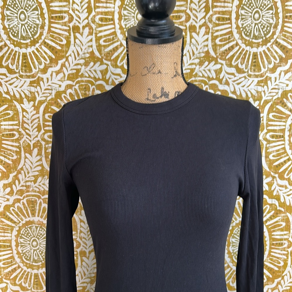 NWT All Things Golden The Luxe Rib Long Sleeve Bodycon Mini Dress in Black Sz XL - Picture 6 of 10